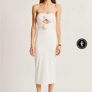 Torn By Ronny Kobo Elegant White Strapless Dress